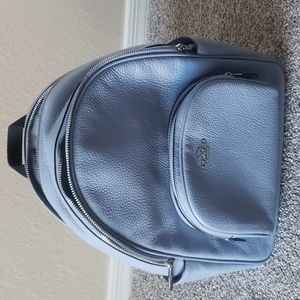 Coach Court Backpack Blue Leather